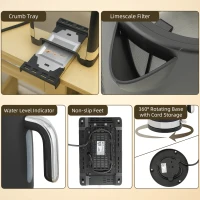 HOMCOM Sleek Textured Kettle and Toaster Set - Black(m-9)
