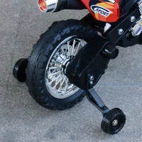 HOMCOM Motocross électrique 35 W Enfant 3 à 6 Ans dim. 109L x 52,5l x 70,5H cm roulettes Amovibles Rouge(m-9)
