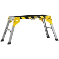 HOMCOM Établi pliant, établi de serrage en aluminium, table de travail robuste avec poignée, design antidérapant, argenté(m-1)