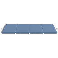 HOMCOM Tapis de gymnastique yoga pilates fitness pliable en 4 avec poignées revêtement synthétique 180 x 80 x 5 cm bleu clair