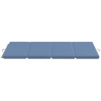 HOMCOM Tapis de gymnastique yoga pilates fitness pliable en 4 avec poignées revêtement synthétique 180 x 80 x 5 cm bleu clair(m-1)