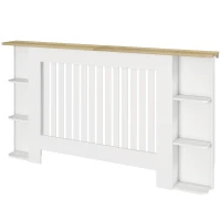 HOMCOM Cubre Radiadores con Estantes Cubreradiador de MDF Diseño Moderno de Listones para Salón Dormitorio 152x19x83 cm Blanco(m-11)
