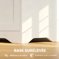 HOMCOM Coffre de Rangement 136 L, Banc Coffre avec 2 Charnières de Sécurité et Design Sans Poignée, 100 x 40 x 45 cm, Blanc(m-7)