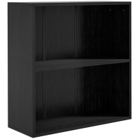 HOMCOM Bibliothèque étagère de rangement avec 2 compartiments et étagère réglable, 60 x 24 x 63 cm, noir