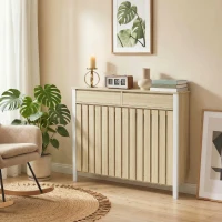 HOMCOM 93 x 119cm Rustic-Look Radiator Cover - Oak(m-9)