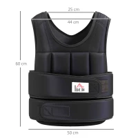 HOMCOM 10kg Weighted Vest, Adjustable Running Weight Vest with 38 Weight Bags for Men or Women Cardio Exercise, Black(m-3)