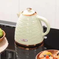 HOMCOM 3kW Rapid Boil Honeycomb Kettle - Cream White(m-8)