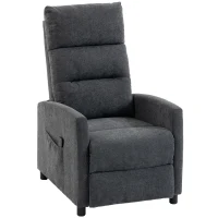 HOMCOM Sillón de Masaje Reclinable con Reposapiés 2 Zonas de Masaje Respaldo Alto Bolsillos Tapizado en Chenilla Gris(m-1)