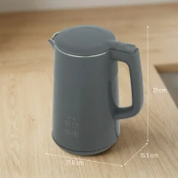HOMCOM Electric Kettle, 1.7L Fast Boil 3kW Water Kettle with UK Strix Thermostat, LED Display, Keep Warm Function, Grey(m-3)