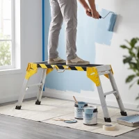 HOMCOM Établi pliant, établi de serrage en aluminium, table de travail robuste avec poignée, design antidérapant, argenté(m-10)