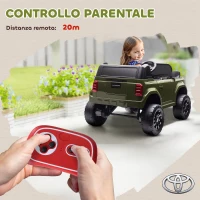 AIYAPLAY Auto Elettrica per Bambini TOYOTA Land Cruiser 12V con Telecomando, Età 3-8 Anni, Verde(m-15)