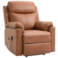 HOMCOM Faux Leather 70° Electric Riser Recliner Chair - Brown(m-10)