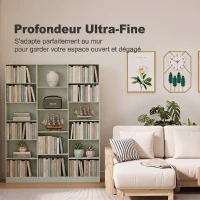 HOMCOM Bibliothèque 6 Niveaux, Étagère de Rangement avec 17 Compartiments et Étagères Réglables, 149 x 23,6 x 188 cm, Vert(m-6)