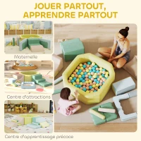AIYAPLAY Parcours motricité bébé module motricité bébé avec piscine à balles housse lavable 160 x 137,5 x 30 cm multicolore(m-9)