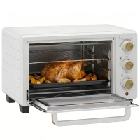 HOMCOM 21L Mini Countertop Oven, 100°C-230°C Adjustable Temperature, White(m-15)