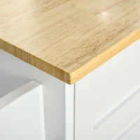 HOMCOM Kitchen Island Utility Cart, with 2 Storage Drawers & Cabinets for Dining Room, White(m-9)