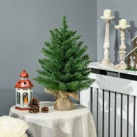 HOMCOM Árbol de Navidad Artificial Pequeño de 60 cm Altura con 70 Ramas Base de Tela Mini Árbol Navideño Realista para Interior Verde(m-10)