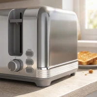 HOMCOM Stainless Steel Kettle and Toaster Set, 1.7L 3000W Cordless Fast Boil Kettle, 4 Slice Toaster Kitchen Set, Grey(m-12)