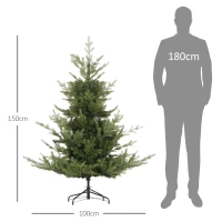 HOMCOM Weihnachtsbaum, Kunsttanne, realistisches Aussehen, schneller Aufbau, Kunststoff, Grün, 100 x 100 x 150cm(m-3)