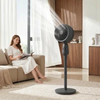 HOMCOM Pedestal Fan, Powerful Air Circulator, 36 Inch Floor Standing Fan with 3 Speed Settings, 70° Oscillating for Bedroom, Home and Office, Black(m-2)