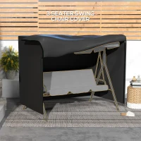 Outsunny 205 x 124cm Three-Seater Swing Chair Protective Cover Black(m-5)
