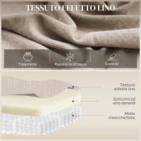 HOMCOM Poltrona Elettrica Alzapersona Poltrona Relax Massaggiante, Beige(m-6)