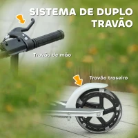AIYAPLAY Trotinete Dobrável para Crianças de 3-8 Anos com Luzes LED Guiador com 4 Alturas Ajustáveis Travão Traseiro e de Mão 73x36x73-89 cm Branco(m-6)