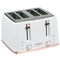 HOMCOM Four-Slice Honeycomb Toaster - White(m-1)