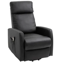 HOMCOM Poltrona Relax Levanta Pessoas Poltrona Elétrica Reclinável a 145° com Controlo Remoto Apoio para Pés 67x95x105 cm Preto(m-11)