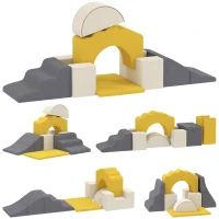 AIYAPLAY 7 Piece Kids Soft Play Set with Detachable Cover, Baby Indoor Climb and Crawl Foam Toy for Toddlers, Yellow(m-1)