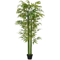 HOMCOM Plantă Artificială de Bambus, 180 cm, Realistă, cu Ghiveci Decorativ pentru Living și Dormitor, Verde(m-11)