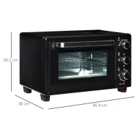 HOMCOM 21L Mini Countertop Oven, 100°C-230°C Adjustable Temp - Black(m-4)