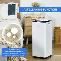 HOMCOM 3500mL Portable Dehumidifier with Air Purifier, 24H Timer, 5 Modes, 16L/Day, for Home Laundry, White(m-6)