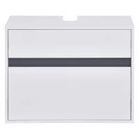 HOMCOM Mobiletto Sottolavabo e Copricolonna per il Bagno, in Legno Bianco con 2 Cassetti e Taglio a U, 67 x 36 x 52cm(m-10)