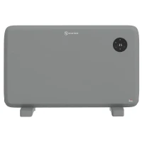 HOMCOM 1200W Electric Convector Heater, Freestanding or Wall Mounted, Space Heater with Adjustable Thermostat, Timer, Grey(m-10)