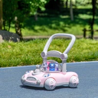 AIYAPLAY Andador para Bebés de 1-3 Años con Altura Ajustable Música Ruedas Antideslizantes Luces Manillar Desmontable Rosa(m-10)