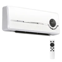 HOMCOM Aerotermă Ceramică 2000W de Perete cu 3 Moduri, Temperatură Reglabilă, Temporizator, Telecomandă, Blocare pentru Copii, Alb(m-12)