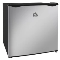 HOMCOM Congelador Vertical de 35 L con Temperatura Ajustable -24 °C a -14 °C Puerta Reversible y Estante Extraíble Plateado(m-1)