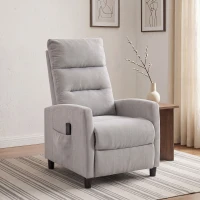 HOMCOM Sillón de Masaje Reclinable con Reposapiés 2 Zonas de Masaje Respaldo Alto Bolsillos Tapizado en Chenilla Gris(m-8)