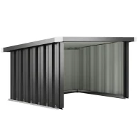 Outsunny Abri Robot Tondeuse Garage pour Robot Tondeuse avec Toit incliné en acier galvanisé, 108 x 86 x 62,5 cm, gris foncé(m-1)