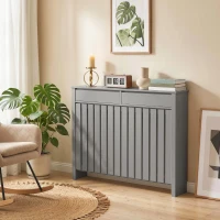 HOMCOM 93 x 119cm Modern Radiator Cover - Grey(m-9)
