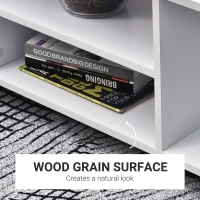 HOMCOM Modern TV Cabinet Stand Storage Shelves Table Mobile Bedroom Furniture Bookshelf Bookcase White(m-5)