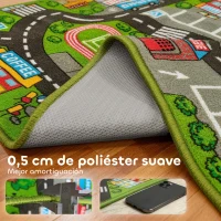 AIYAPLAY Alfombra Infantil Carretera de Ciudad 160x100 cm Alfombra Educativa Antideslizante para Gateo y Jugar con Coches(m-4)