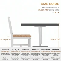 HOMCOM Set 4 Scaune pentru Bucătărie și Living cu Spătar în Formă de Cruce, din Lemn de Pin, 41x46,5x86 cm(m-7)