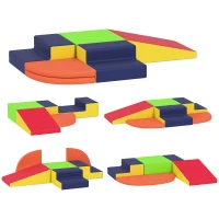 AIYAPLAY Conjunto de 6 Blocos de Espuma para Crianças com Base Antiderrapante para Escalar e Gatinhar Multicolor(m-1)
