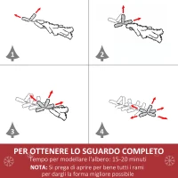 HOMCOM Albero di Natale Artificiale da 120cm con 60 Luci LED e 140 Rami per Interni, Verde(m-6)