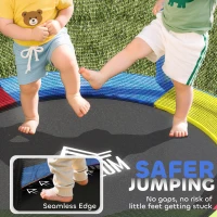HOMCOM Kids Trampoline, with Enclosure Net, Steel Frame, for Ages 3-6 Years - MultiColoured(m-5)