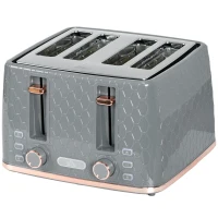HOMCOM Four-Slice Honeycomb Toaster - Grey(m-11)