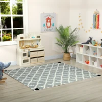 AIYAPLAY Tapete de Brincar Dobrável Acolchoado para Bebé 202x180,5x1 cm Laterais Dobráveis Tapete de Atividades Bebé XPE Impermeável Multicor(m-10)