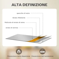 HOMCOM Specchio da Parete Rettangolare con Ganci, Specchio a Muro in Vetro e MDF, 50x50 cm, Bianco(m-6)